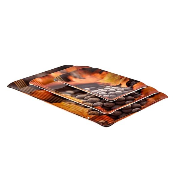 SND Homes Flora Shape Modern Design Melamine Break Resistant Serving Tray (Small, Medium, Large) -Set of 3 - Image 3