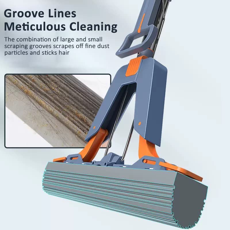 SND Homes Pureatic Upgraded Hands-Free Nano Sponge Mop with Flexible Head and Super-Absorbent Pad (White, 38X12.5 cm) - Image 9