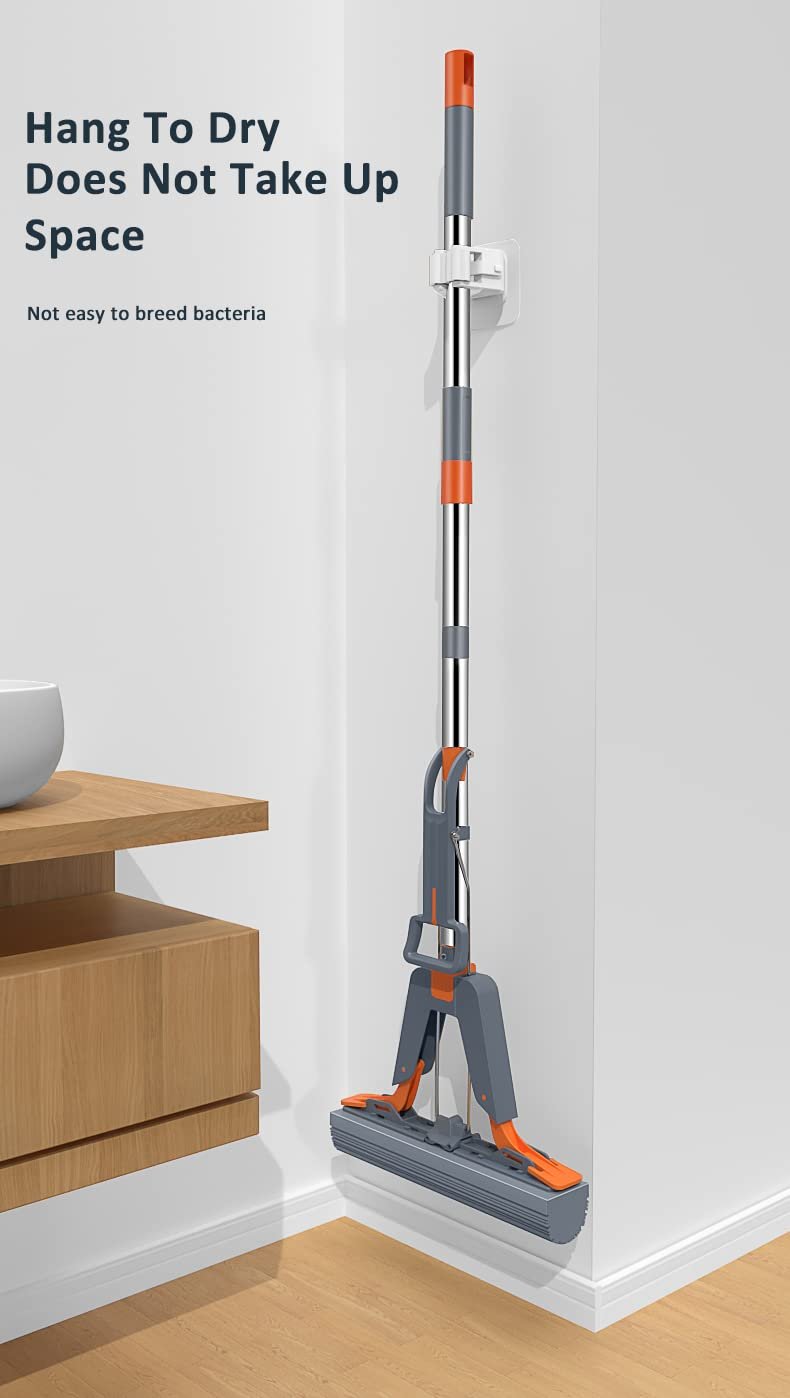 SND Homes Pureatic Upgraded Hands-Free Nano Sponge Mop with Flexible Head and Super-Absorbent Pad (White, 38X12.5 cm) - Image 3