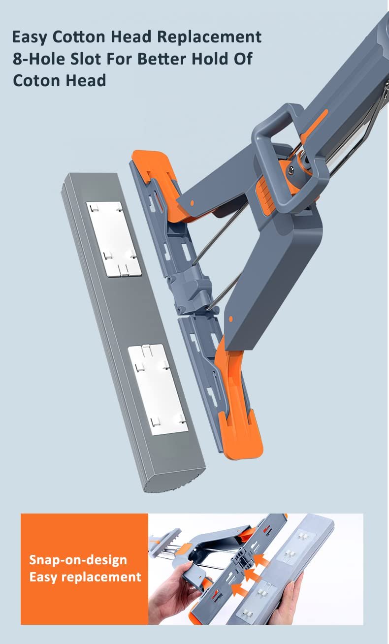 SND Homes Pureatic Upgraded Hands-Free Nano Sponge Mop with Flexible Head and Super-Absorbent Pad (White, 38X12.5 cm) - Image 6