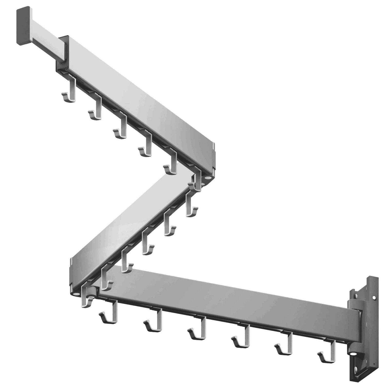 SND Home Wall Mounted Folding Clothes Drying Rack, Collapsible and Retractable Space Saver Heavy Duty Laundry Drying Rack with Towel Bar (Grey)