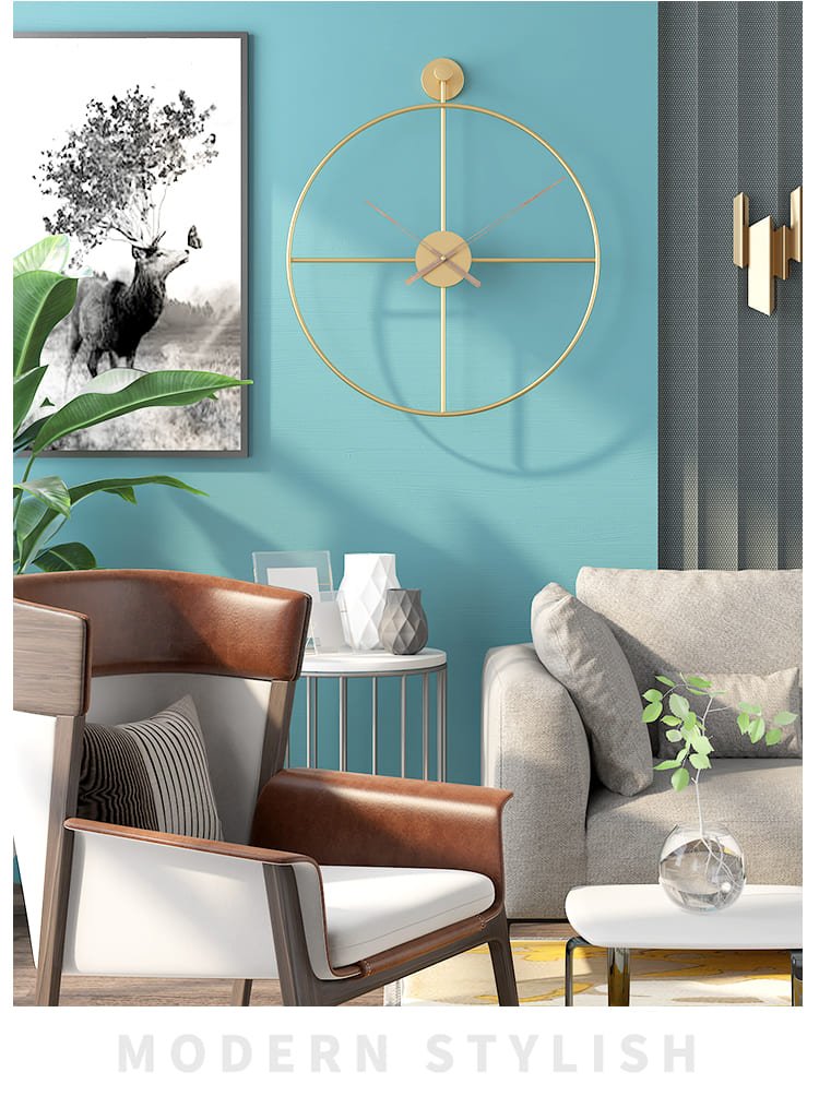 SND Premium Wall Clock with Modern Look for Dining Room, Lobby & Bedroom - Gold, Size : 50cm - Image 2