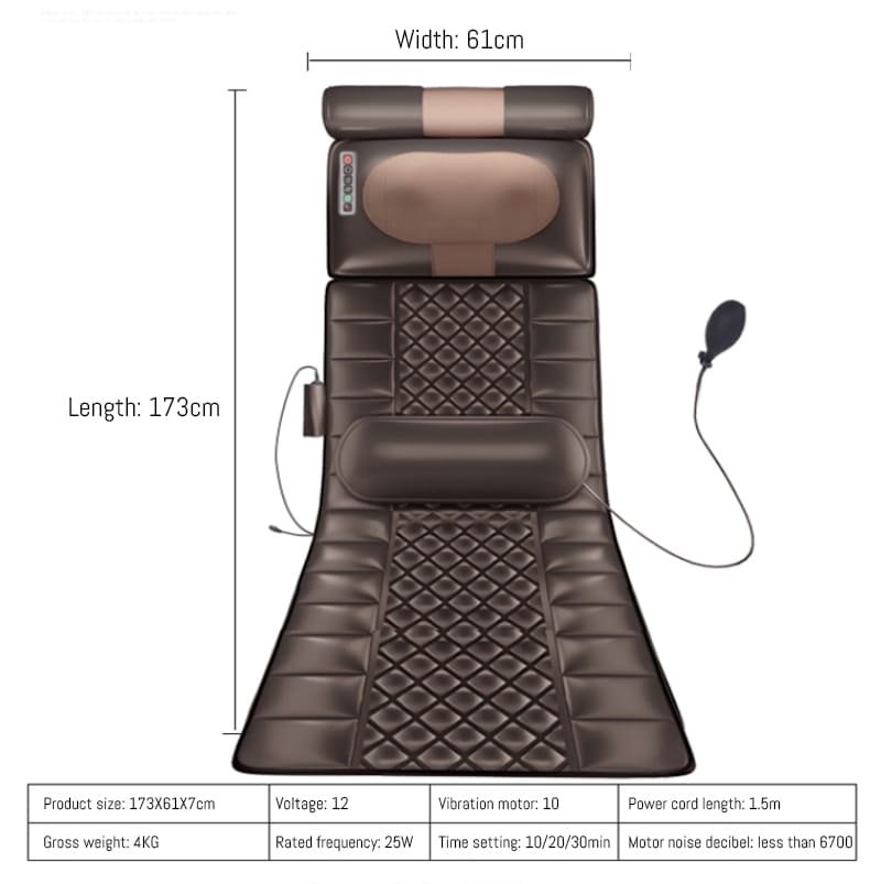 StarAndDaisy 4D Massage Mattress, Kneading Vibration Heating Massage Chair, Neck, Shoulder And Waist Massager For The Elderly (Brown) - Image 14