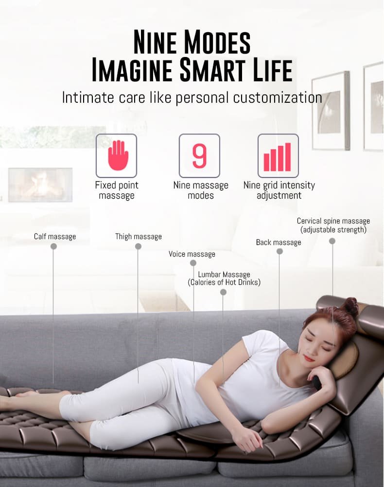 StarAndDaisy 4D Massage Mattress, Kneading Vibration Heating Massage Chair, Neck, Shoulder And Waist Massager For The Elderly (Brown) - Image 16