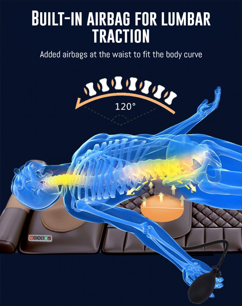 StarAndDaisy 4D Massage Mattress, Kneading Vibration Heating Massage Chair, Neck, Shoulder And Waist Massager For The Elderly (Brown) - Image 18