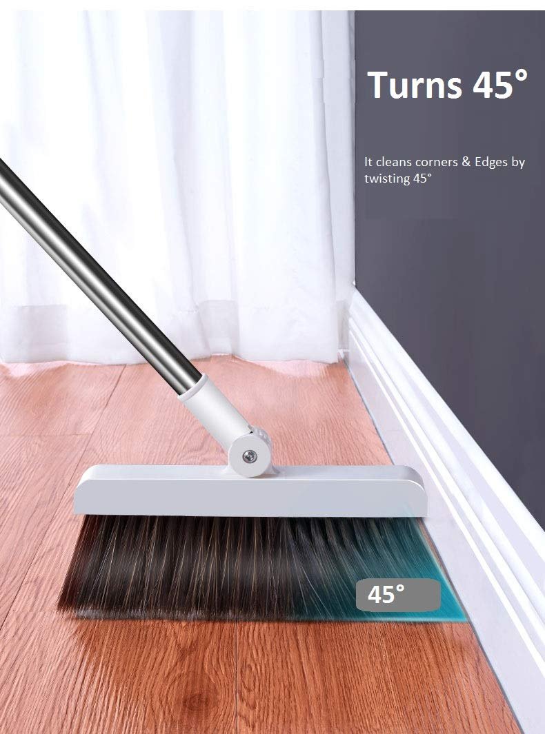 SND Homes Saver Combo: Flat Spin Super-absorbent Microfiber Pads Mop with Bucket and Standing Rotatable Broom Sweep Set ( 38X12.5 cm, Green) - Image 2