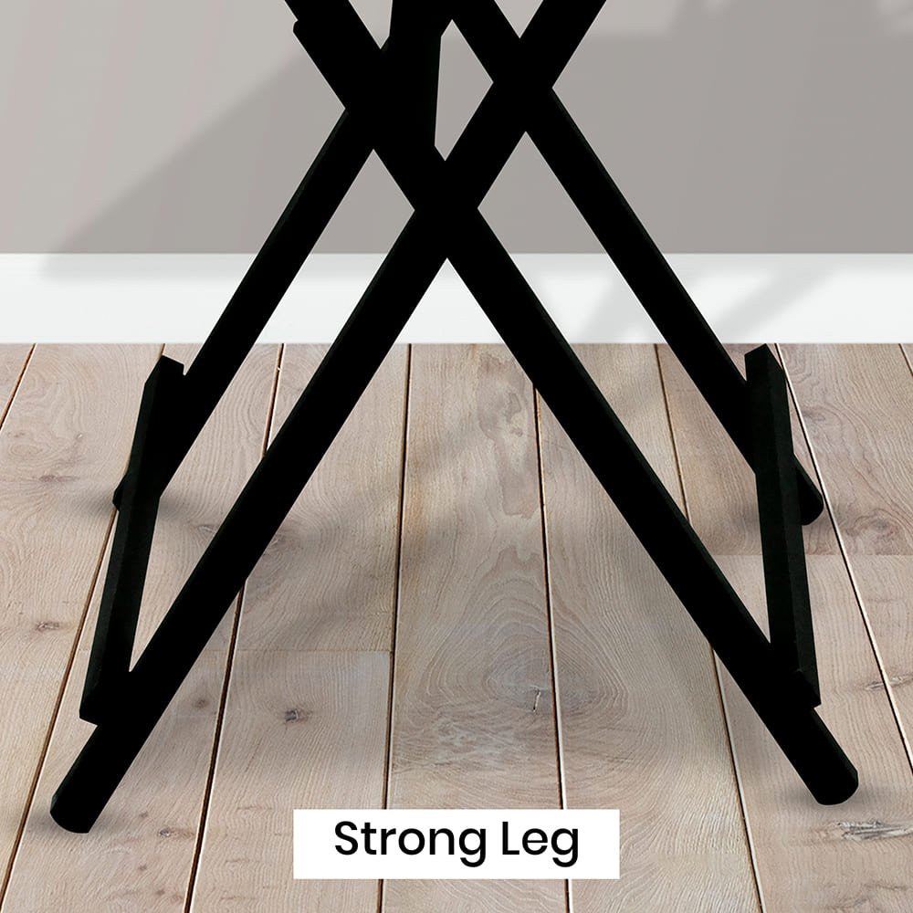 SND Homes Foldable Solid Wooden Coffee Table and Computer Table/Work Desk for Kids/Adults, Lightweight, Durable, Waterproof, Termite and Dust Proof – No Assembly Required (80cm x 80cm Black) - Image 6