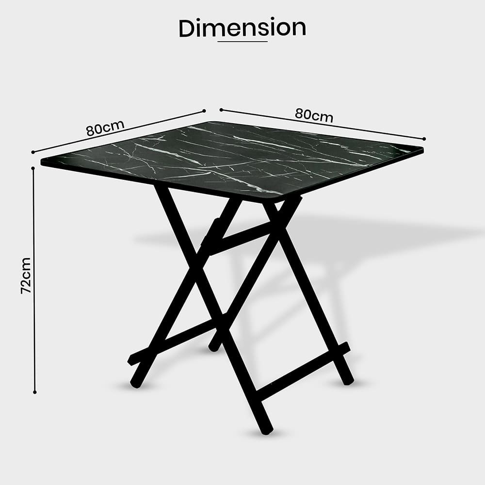 SND Homes Foldable Solid Wooden Coffee Table and Computer Table/Work Desk for Kids/Adults, Lightweight, Durable, Waterproof, Termite and Dust Proof – No Assembly Required (80cm x 80cm Black) - Image 2