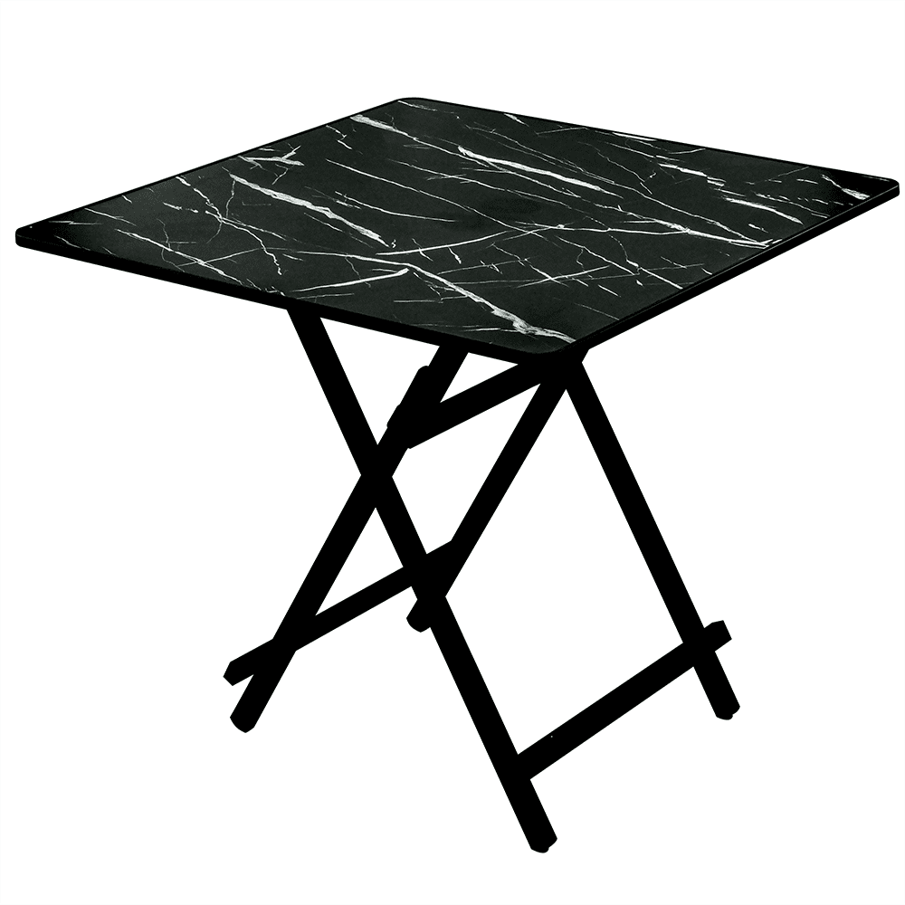 SND Homes Foldable Solid Wooden Coffee Table and Computer Table/Work Desk for Kids/Adults, Lightweight, Durable, Waterproof, Termite and Dust Proof – No Assembly Required (80cm x 80cm Black)