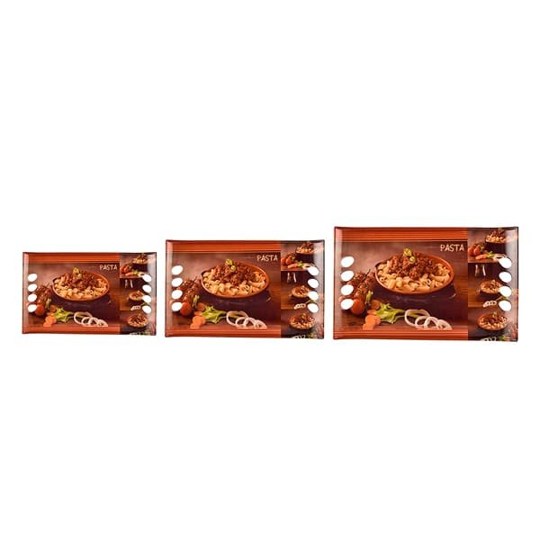 SND Homes Premium Melamine Break Resistant Serving Tray Set Shape-Royal Modern Designs (Set of 3 - S, m, L) - Image 2