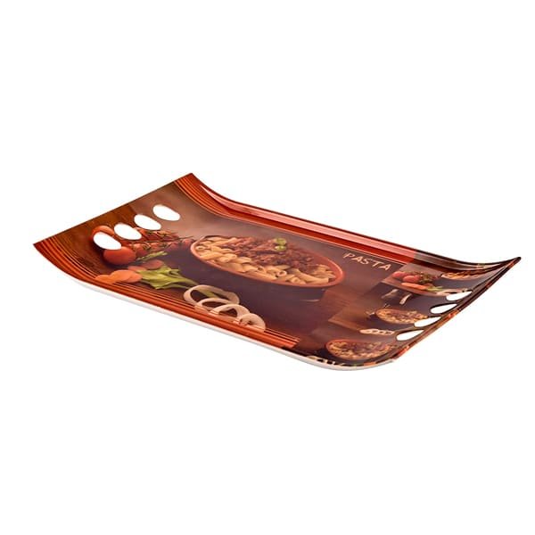 SND Homes Premium Melamine Break Resistant Serving Tray Set Shape-Royal Modern Designs (Set of 3 - S, m, L) - Image 3