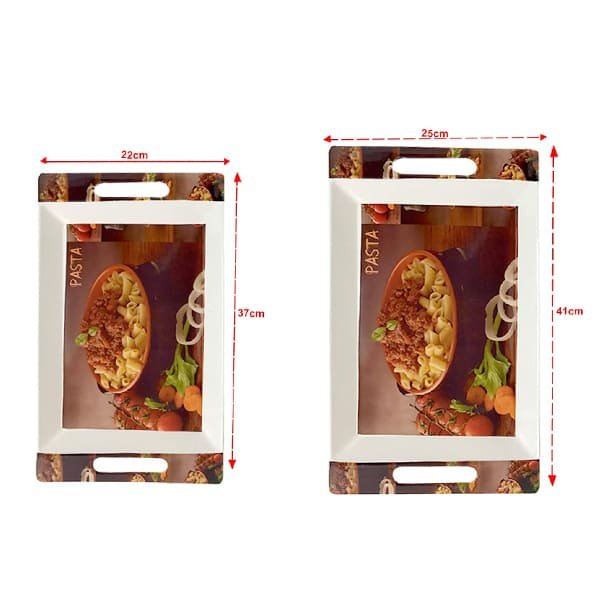 UPC Melamine Tray with Handles Set of 2 (Medium and Large Size) - Roseate Series Tray - Image 4