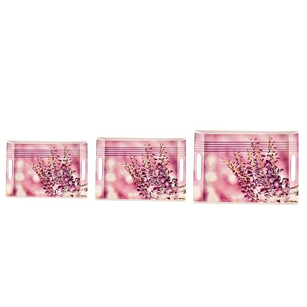 SND Homes Premium Melamine Break Resistant Serving Tray Set Shape-Ocean Modern Designs(Set of 3 - S, M, L) - Image 2