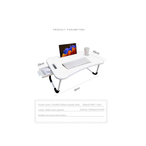 SND Homes Wood Portable Laptop Table (Finish Color - Ivory) - Image 2