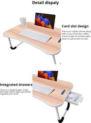 SND Homes Wood Portable Laptop Table (Finish Color - Wood-Beige, Pre Assembled) - Image 4