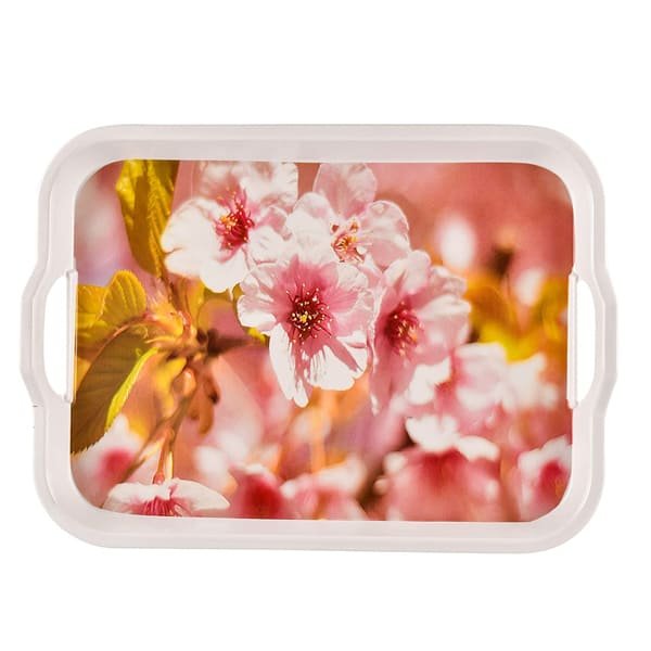 SND Homes Premium Melamine Break Resistant Serving Tray Set Shape-Classic Modern Designs(Set of 2 - M, L)