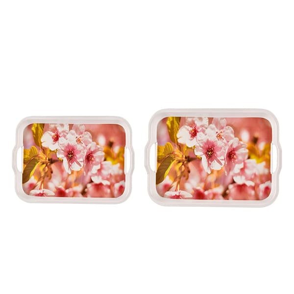 SND Homes Premium Melamine Break Resistant Serving Tray Set Shape-Classic Modern Designs(Set of 2 - M, L) - Image 4