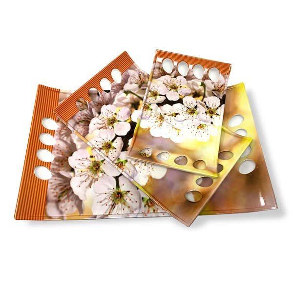 Crystal by SND Melamine Breakfast Serving Trays Set of 3 (Royal series)