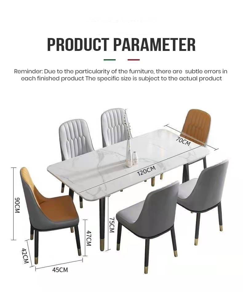 SND Homes Dining Room Furniture Rectangle Sintered Stone Dining Table (White | 120cm By 70cm) - Image 15