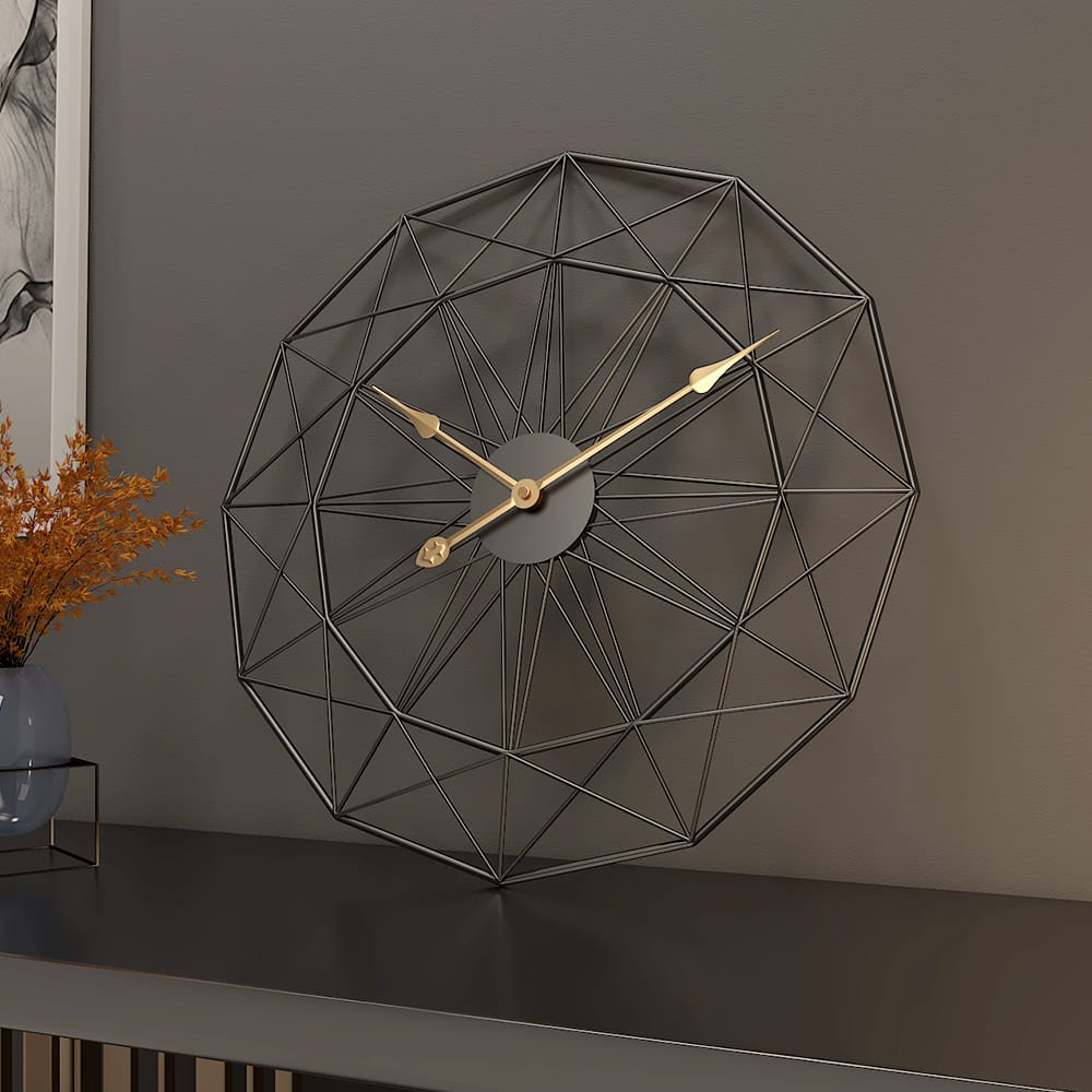 SND Designer Wall Clock, Spider Net Design Wall Clock for Living Room, Bedroom, Kitchen - Gold, 60 cm - Image 7