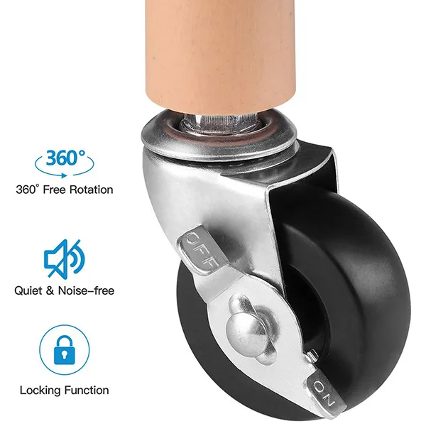 SND Homes 3 Tier Rectangle Rolling Cart Trolley - Black. - Image 7