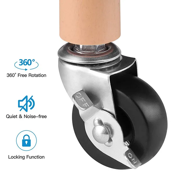 SND Homes 3 Tier Round Rolling Cart Trolley - Black. - Image 3