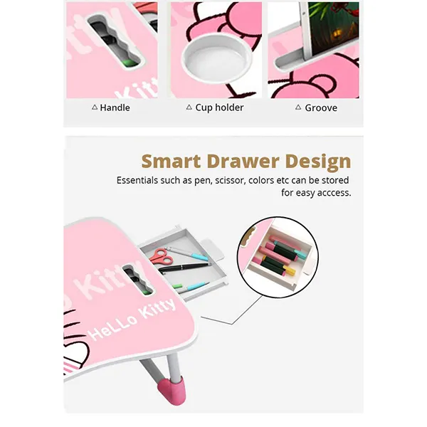 SND Homes Multi-Purpose Foldable Laptop Table Size: 60 X 40 X 27 (Graffiti Brown) - Image 3