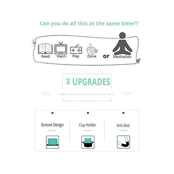 SND Homes Multi-Purpose Foldable Laptop Table Size: 60 X 40 X 27 (Graffiti Brown) - Image 5