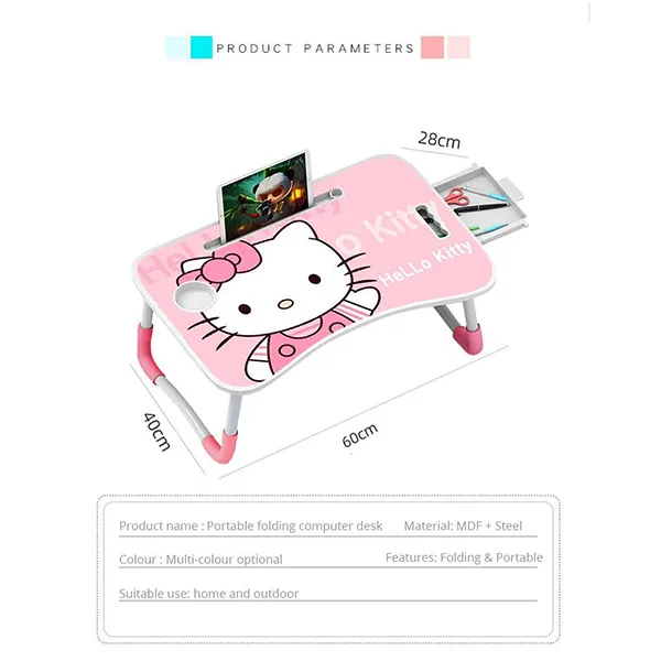 SND Homes Multi-Purpose Foldable Laptop Table Size: 60 X 40 X 27 (Graffiti Brown) - Image 6