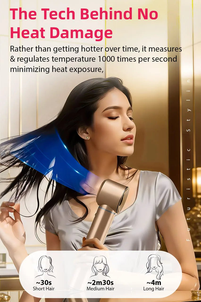 Toree 5-in-1 Hair Styling Tool Set - Multi-Function Hair Dryer, Curler, Straightener & Volumizer - Golden - Image 3