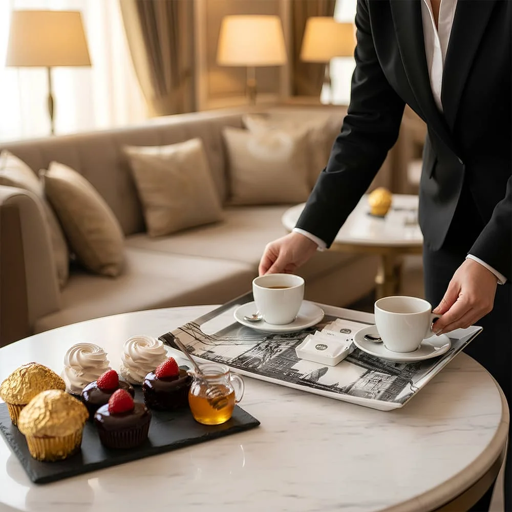 SND Homes Premium Shape-Vilora Modern Designs Melamine Break Resistant Serving Tray (Set of 3 - S, m, L) - Image 4