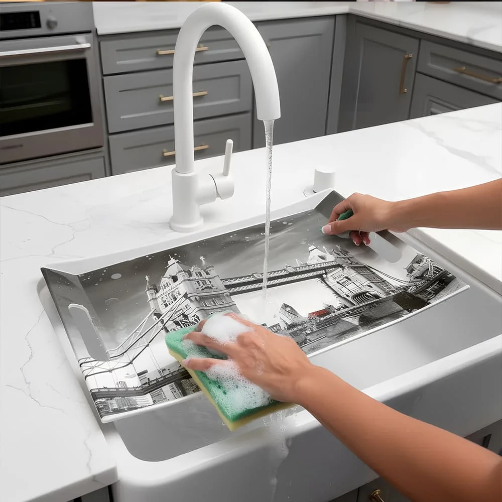 SND Homes Premium Shape-Vilora Modern Designs Melamine Break Resistant Serving Tray (Set of 3 - S, m, L) - Image 6