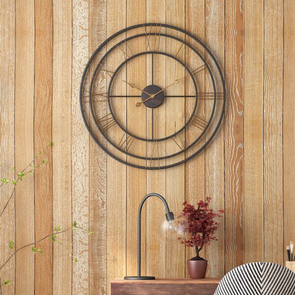 SND Designer Metal Triple Ring Retro Wall Clock fo…