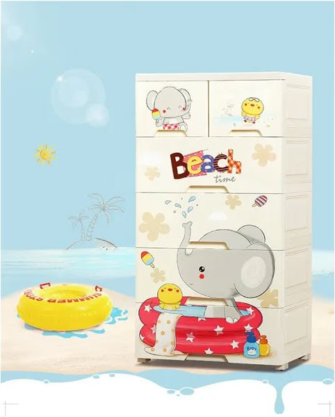 SND Homes Smart Storage cabinet / Almirah / cupboard for newborn baby kids essentials - Baby Elephant