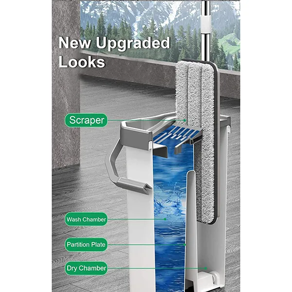 SND Homes Microfiber 360° Rotating Flat Mop - Revolutionary Ultimate Cleaning System - White - Image 3