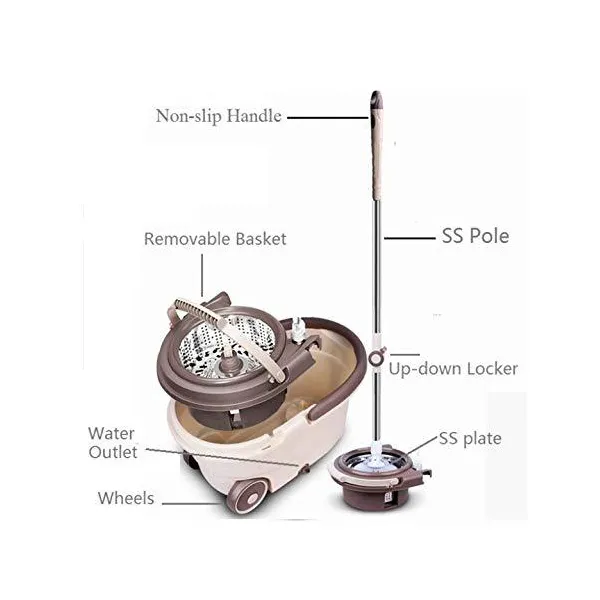 SND Homes Modular Design Easy Clean Spin Mop with SS Rod and Stainer - Image 5