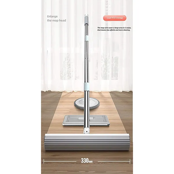 SND Homes Sponge mop with Nano Super Absorbent Sponge Technology, for Mopping and Soaking Water, 2 Compartment Bucket for wash and Squeeze - Image 6