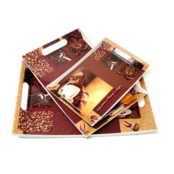 SND Homes Crystal Ocean Series Melamine Serving Tray (Multicolour, Small, Medium and Large) - Set of 3 - Image 5