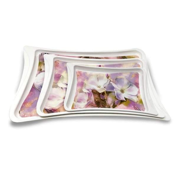 Crystal by SND Homes Melamine Serving Tray, Set of 3 (Small, Medium and Large Size) Star Series Tray - Image 3